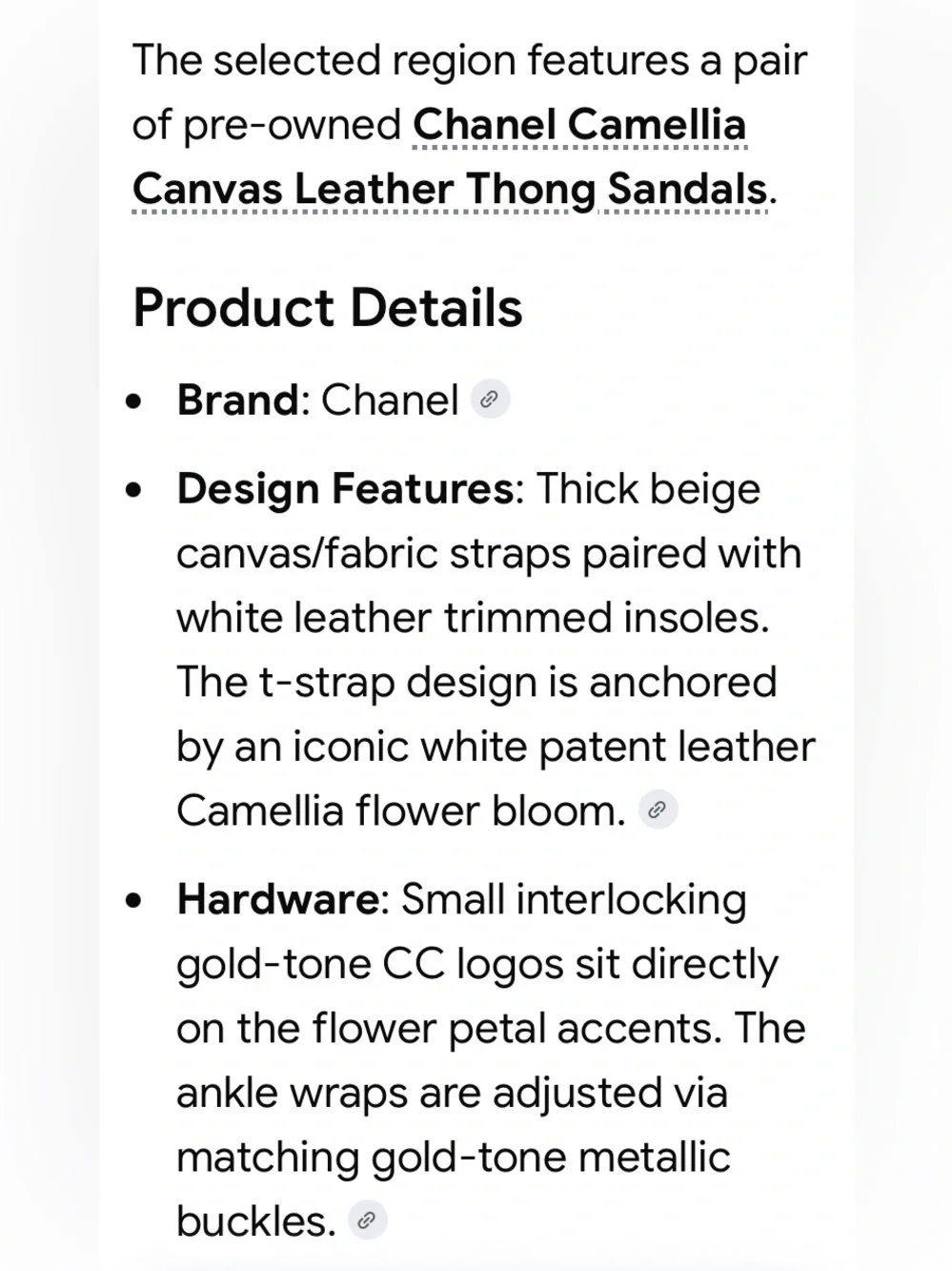 Chanel Women’s Camellia Thong Sandals Flower White Tan Size 41 with box
